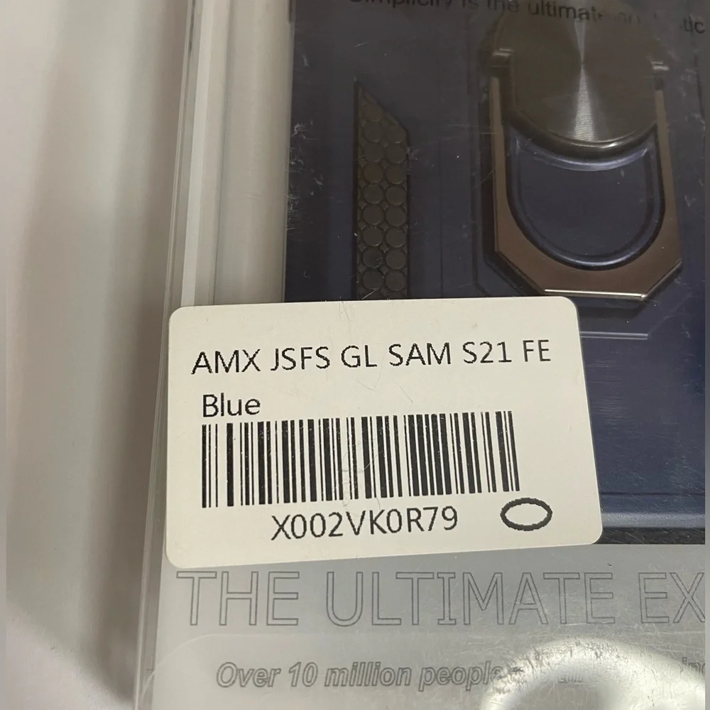 Samsung S21 FE Case with Kickstand and Metal Ring blue Phone Case